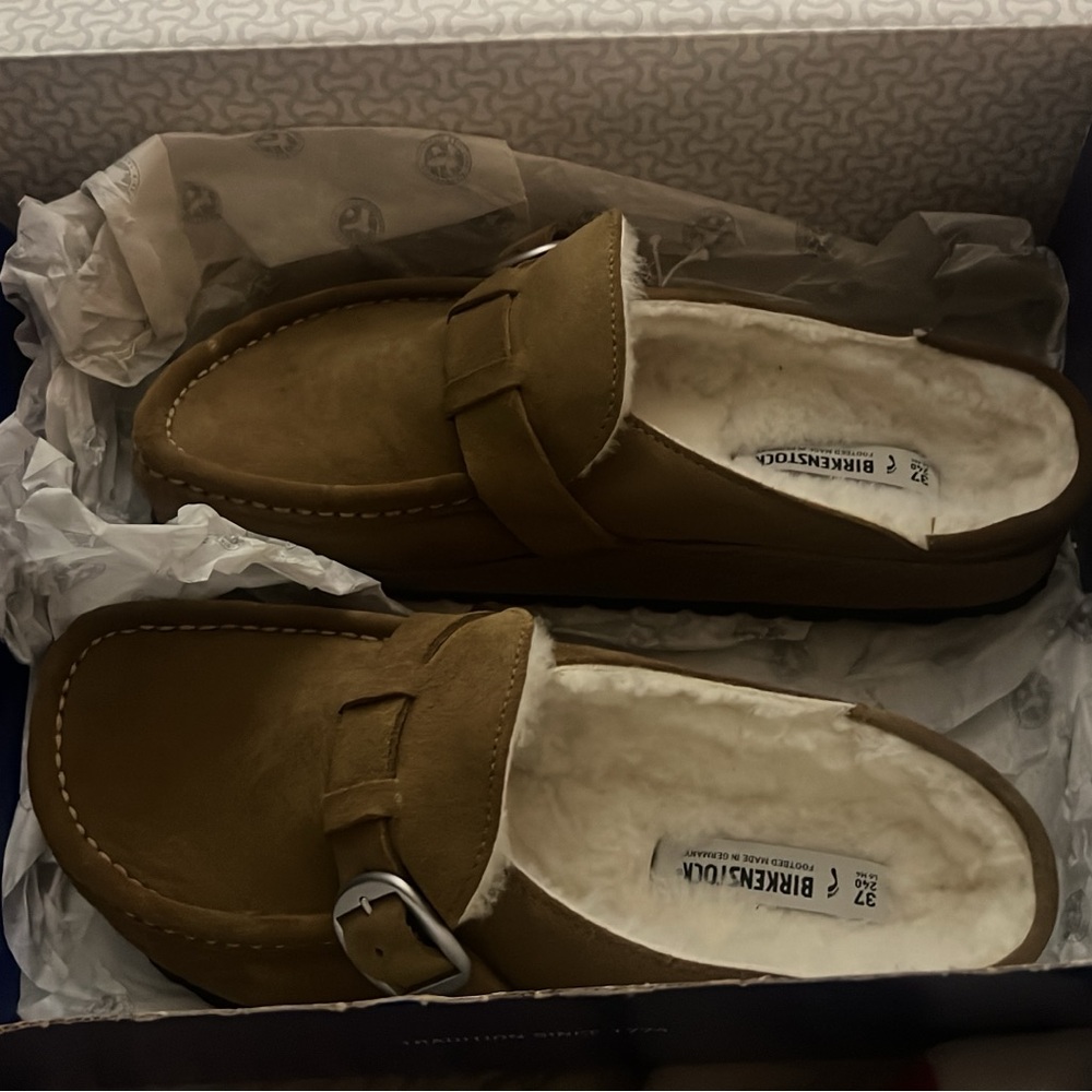 Birkenstock Men's Tan Slip-On Loafers
